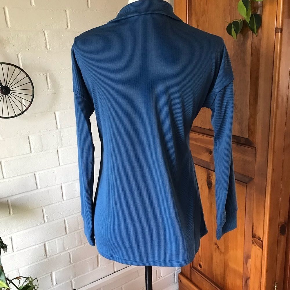 LONG Sleeve pullover sweater blue with collar NWOT - Picture 5 of 7